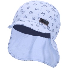 Sterntaler Baby Jungen Schirmmütze Baby Schirmmütze Nackenschutz Anker - Schirmmütze Baby, Baby Mützen - aus Baumwolle - himmelblau, 47
