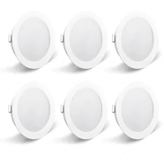 KYOTECH 6er Set LED Möbelleuchte 230V,3.5W LED IP44 G4 15mm Flache Möbel Einbaustrahler,3000K Warmweiß,Küchenhaube Leuchte,Badleuchte Einbauspot(Weiß)