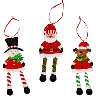 SHATCHI Weihnachtsbaum-Hängedekoration, Weihnachtsmann, Schneemann, Rentier, Weihnachtsbaum, Wand, Heimdekoration, Ornamente, 3-teiliges Set