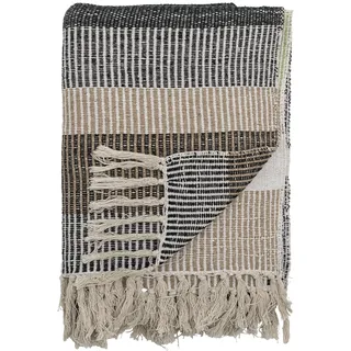 Bloomingville Hochwertige Tagesdecke 160 x 130 cm – Vielseitige Kuscheldecke aus recycelter Baumwolle, ideal als Sofadecke, Bett und Garten, kuschelig weich und pflegeleicht