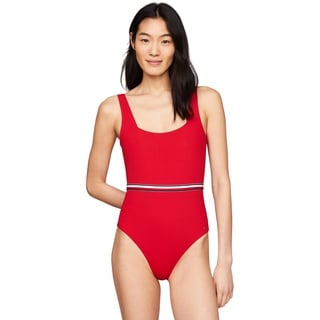 Tommy Hilfiger Damen Badeanzug One Piece Tiefer Rücken, Rot (Primary Red), S