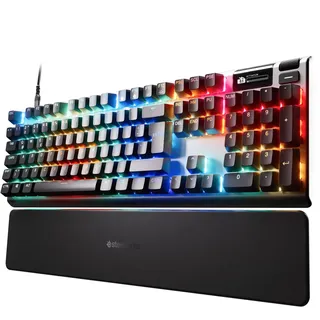 SteelSeries Apex Pro Gen 3 - HyperMagnetic Gaming-Tastatur - OmniPoint 3.0 Switches - anpassbares Ansprechverhalten - Rapid Trigger - Rapid Tap/SOCD - OLED - RGB - PBT-Keycaps - DE Layout QWERTZ