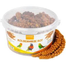 petifool Kolbenhirse rot 500g - Einzelfuttermittel für alle Ziervögel - Vogelfutter - 100% Natur