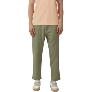 Leinenhose S.OLIVER, Herren, Gr. 32, Länge 32, grün, Web, Obermaterial: 60% Baumwolle, 40% Leinen, unifarben, regular fit knöchellang, Hosen Leinenhose, mit Leinenanteil / Großen Eingrifftaschen