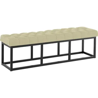 CLP Sitzbank 150/38 cm Stoff Taupe , Metall , 150x46x38 cm , Esszimmer, Bänke, Sitzbänke