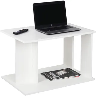 RICOO Couchtisch mit Stauraum Wohnzimmertisch Holz weiß-matt WM093-WM Coffee Table 69 x 44,5 x 50 cm Tisch Wohnzimmer Sofatisch klein Couch