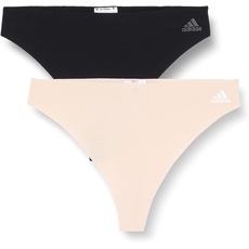 Adidas String Tanga Damen (2er Pack) Unterhosen (Gr. XS - XXL) - bequeme Unterwäsche, Mehrfarbig Rosa, XXL