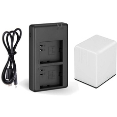 1x Akku + 2-Fach Ladegerät kompatibel mit Netgear/Arlo Go Sicherheits-Kamera DU-A1, DU-A2, VMA4410, VML4030, 3000mAh 7,2V Li-Ion - Ladestation mit Micro-USB Kabel