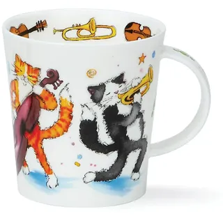 DUNOON Lomond Shape Mug 0,32 Liter Groovy Cats or Groovy Dogs (Groovy Cats), Gold