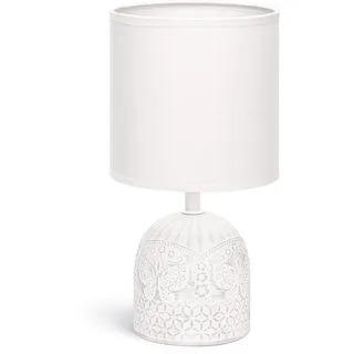 Aigostar Tischlampe Keramik Tischleuchte Lampe für Nachttisch Beistelltisch Nachttischlampe Stoffschirm E14 Vintage Retro Lustig