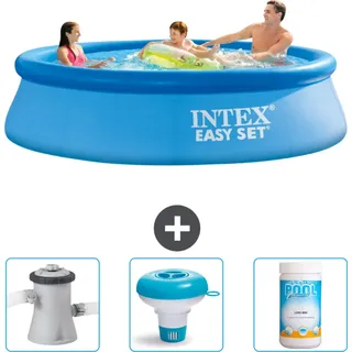 Intex runder aufblasbarer Easy Set-Pool – 305 x 76 cm – Blau – im Lieferumfang enthalten Filterpumpe für Schwimmbad - Chlorschwimmer - Chlor