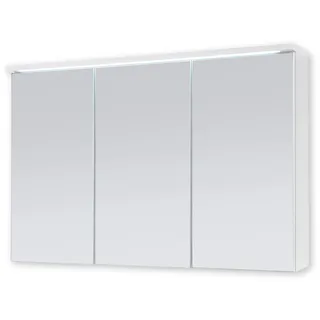 Stella Trading TWO Spiegelschrank Bad mit LED-Beleuchtung in Weiß - Badezimmerspiegel Schrank mit viel Stauraum - 100 x 68 x 22,5 cm (B/H/T)