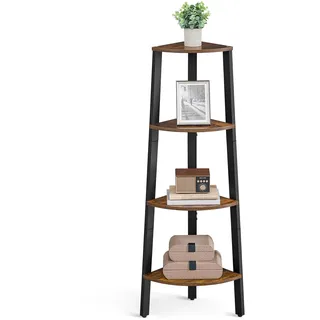 VASAGLE Eckregal 48,5 x 34,0 x 125,0 cm Schwarz