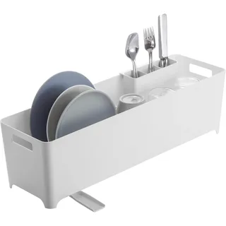 Yamazaki TOWER4314 Schlanker Abtropfkorb für Geschirr, Weiß