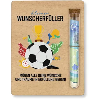 ZUKLA Verpackung für Geldgeschenke Fußball - 13 x 10 cm - mit Reagenzglas - Spardose Fussball - Fussball Geschenke Jungen - Geldgeschenk Verpackung aus Holz - Geschenke für Fussballfans