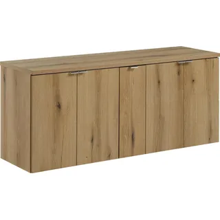 Badezimmerschrank 140 cm mit Aufsatz und Platz für zwei Waschbecken