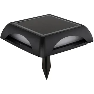 Globo Solarleuchte , Opal, Schwarz , Metall, Kunststoff , quadratisch , 14x3.6x14 cm , Ce , Stufenschalter, mit Schalter , Lampen & Leuchten, Außenbeleuchtung, Solarleuchten
