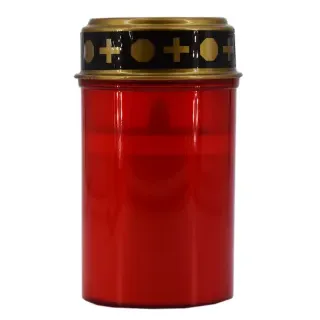 LED Grablicht mit Deckel, Batteriebetriebene Grableuchte aus Kunststoff, Farbe: rot