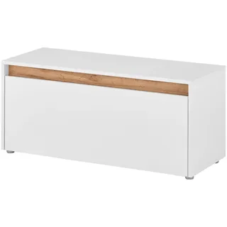 furn.design Schuhbank 100 x 45 x 40 cm mit Stauraum / weiß