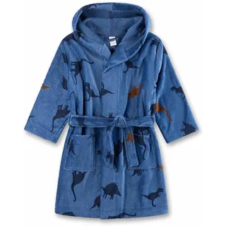 Sanetta Jungen-Bademantel – blau, | Dino-Design | Baumwoll-Mix | Mit Kapuze & Gürtel