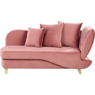 BELIANI Chaiselongue Rechtsseitig Rosa Samtstoff mit Bettkasten Dekokissen Modern Récamiere Liegesofa Sitzmöbel Wohnzimmer Jugendzimmer - Rosa, Braun