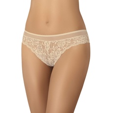 Teyli Brasilianer Unterwäsche Frauen Pantys Damen - Slips Damen-Unterhosen Damen Unterwäsche - Frauen Unterwäsche Pantys Damen Slips mit Spitze Verziert Beige M