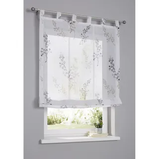 Kutti Raffrollo KUTTI "Danny" Gr. 1, grau (grau, sanftes weiß, taupe), B:45cm H:140cm, Obermaterial: 100% Polyester, Raffrollos, Montage ohne Bohren, für Gardinenstangen