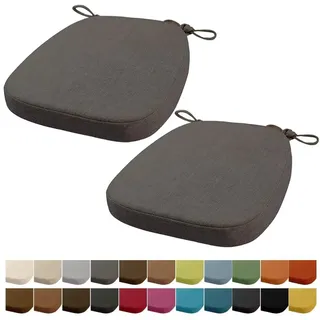 Orumrud 40x38x33CM(3CM Dicke) Stuhlkissen, Gartenstuhl Sitzkissen, Esszimmerstuhl Sitzkissen, waschbar, mit Reißverschluss, Riemen, rutschfestes Sitzkissen für Gartenstuhl (Dunkel Grau 2 Stück)