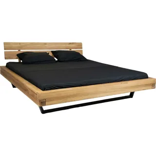 Carryhome Balkenbett , Eichefarben , Holz , Eiche , massiv , 140x200 cm , in verschiedenen Größen erhältlich , Schlafzimmer, Betten, Einzel- & Doppelbetten