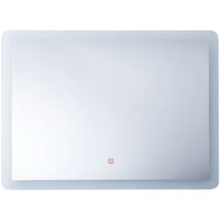 Beliani Wandspiegel 80 x 60 cm rechteckig mit LED Beleuchtung Antibeschlagsystem Touch Sensor-Schalter Modern - Silber