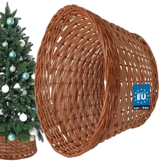 KOTARBAU® Weihnachtsbaum Rock aus Weide Ø 40 cm, Naturfarbe Christbaumständer aus Rattan Natur, Weihnachtsbaumkorb, Weihnachtsbaumständer Hülle - Braun