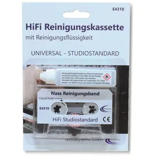 CENTRALSYSTEMS Reinigungskassette für Kassettenrekorder, mit Reinigungsflüssigkeit
