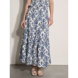 Apricot Maxirock "Maxirock mit Ikat-Print" und Stufen, creme
