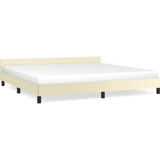 vidaXL Bettgestell mit Kopfteil ohne Matratze Creme 200x200 cm - Creme