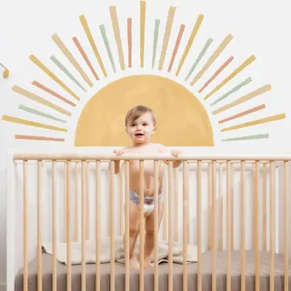 Wandtattoo Kinderzimmer, Sonne Wandsticker Boho Wanddeko, Selbstklebend