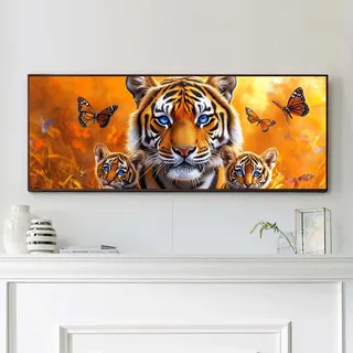VAIIEYO 5D DIY Tiger Diamond Painting Groß, Tier Diamant Painting Groß xxl Bilder Malerei Kits, Malen Nach Zahlen Diamant Home Wand Decor Gemälde Kreuzstich Diamond Dekoration 30x80cm-4