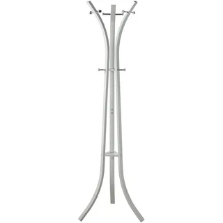 DRW Kleiderständer mit drei Beinen aus Metall, weiß, 58 x 58 x 180 cm, Rohr 20/40 mm und 13 mm