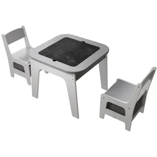 Juskys Kindersitzgruppe Milou grau , Grau , Holz , 60x50x60 cm , Babymöbel & Kindermöbel, Kinderzimmer & Jugendzimmer, Kindersitzgruppe