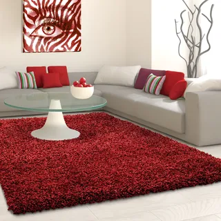 Ayyildiz Teppiche Hochflor-Teppich »Life Shaggy 1500«, rechteckig, 30 mm Höhe, Langflor, uni, große Farbauswahl, robust, auch als Läufer und in rund, rot