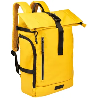 camel active Herren Rolltop-Rucksack aus recyceltem Nylon Gelb, Menswear-L