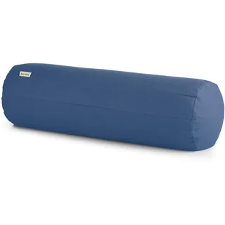 basaho Yoga Bolster Yogarolle | Bio-Baumwolle | Buchweizenschalen | Abnehmbarer und waschbarer Bezug | Yoga Rolle Yogakissen (Taubenblau)