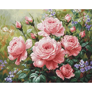 Gobelin Stickpackung Der Rosengarten, Zählmuster, 27,5x22cm