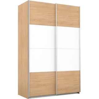 Rauch Schwebetürenschrank Quadra 136 x 210 x 62 cm Beige/Weiß