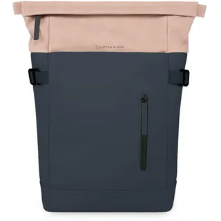 Kapten & Son Rucksack Aarhus Navy Blush 14 L | Rucksack Damen & Herren Blau | Rolltop mit 14" Laptopfach | Backpack ideal für Reisen, City, Uni, Arbeit | wasserabweisend