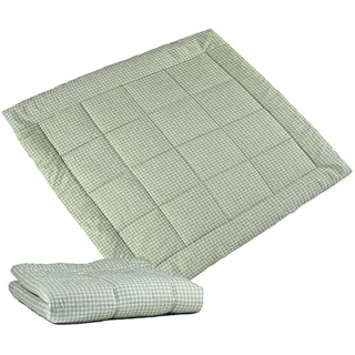 molis&co - Krabbeldecke für Baby 120x120 cm - 100% Baumwolle (OEKO-TEX) - Spielmatte Baby Multifunktional, Dick & weich gepolstert - Ideal als Babydecke & Spieldecke Baby - Mint Tea