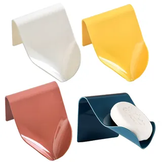 Seifenschale und Handyhalter, selbstklebend für Bad und Küche, 4 Stück