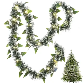 Tannengirlande,Girlande Weihnachten 5M,Weihnachtsdeko Innen,Girlanden,Weihnachtsgirlande mit Beleuchtung,Weihnachtsgirlanden,8 Modus Lichterketten,für Treppen Haustür Displa