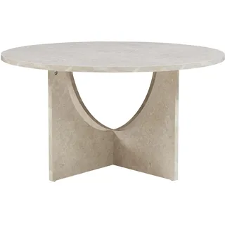 [en.casa] Couchtisch Rindal rund 80 x 42 cm Betonoptik, hell - Grau