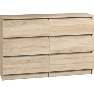 roe furniture Kommode mit 6 Schubladen 140 x 77 x 138 cm braun
