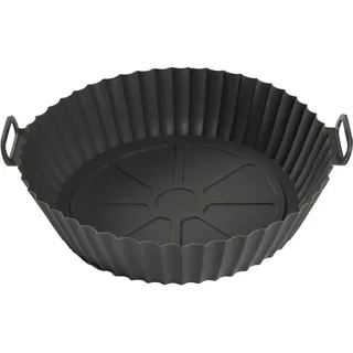 COOK CONCEPT Runde Silikon-Backform für Heißluftfritteuse 20 cm Grau